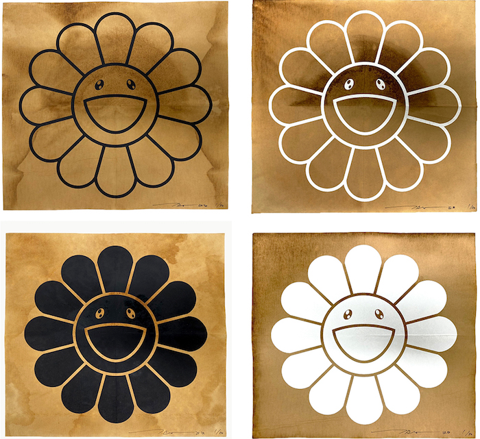 WEBショップにて村上隆の新シリーズ「コーヒーブルース」のお花柄の 