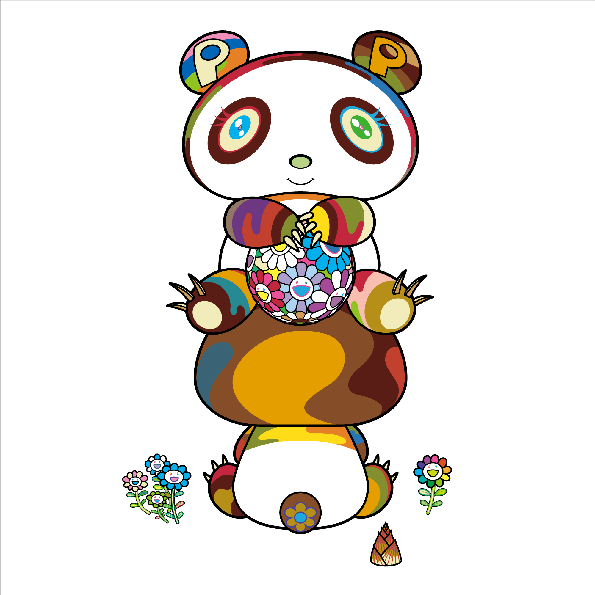 8月25日(火)10時より、WEBショップにて村上隆の新作パンダ版画「お座りパンダ あっちこっち」を販売いたします。 | Zingaro