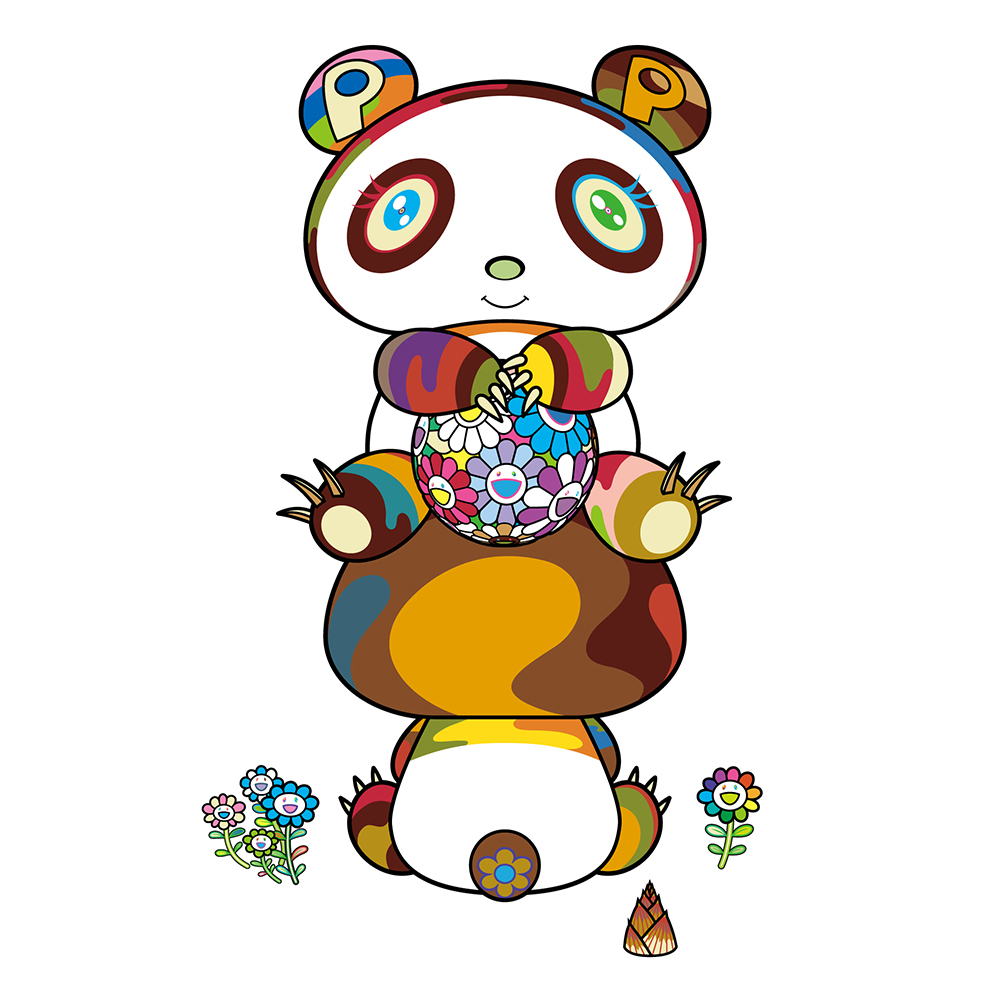 8月25日(火)10時より、WEBショップにて村上隆の新作パンダ版画「お座り 