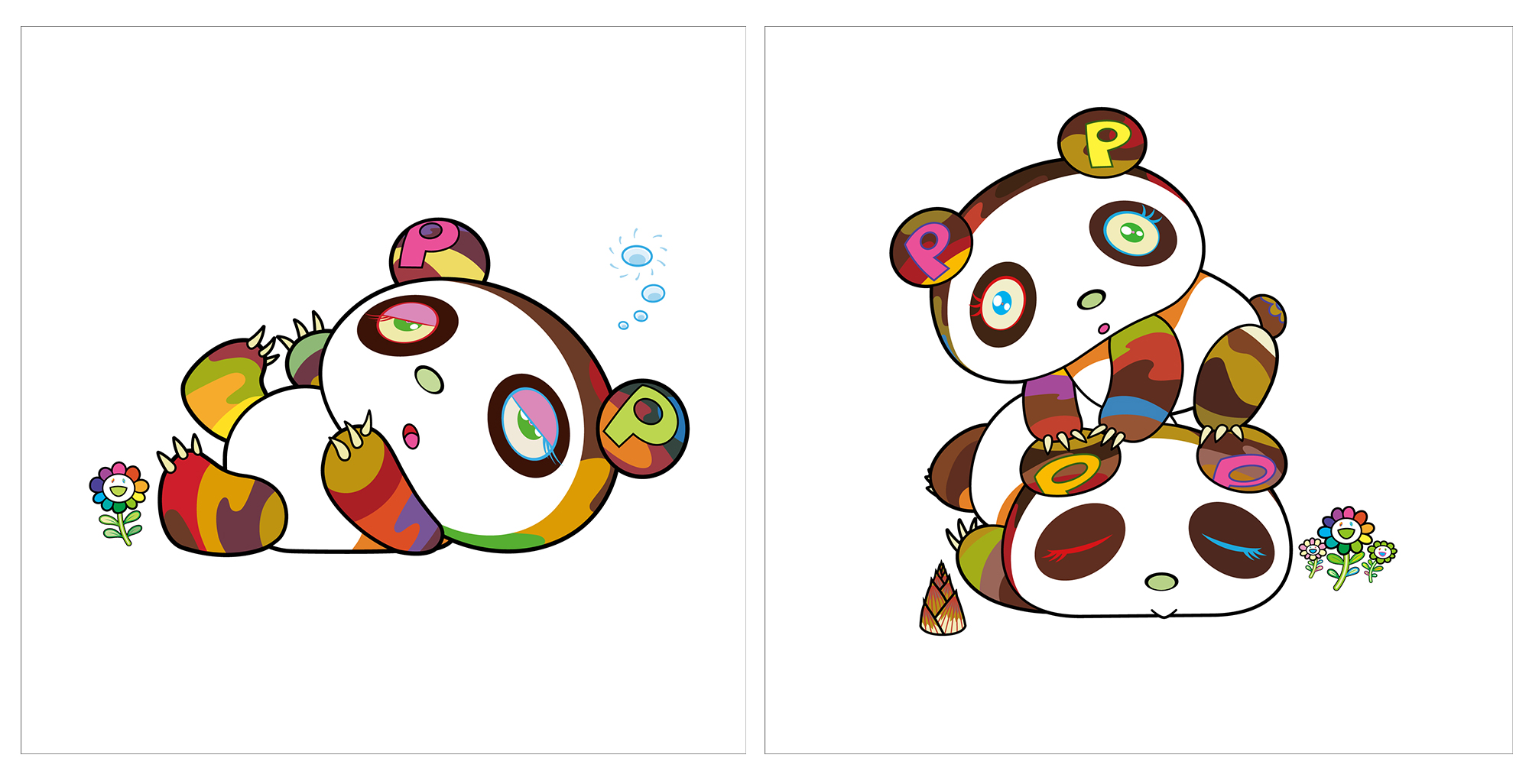 8月5日(水)10時より、WEBショップにて村上隆の新作パンダ版画「パンダ 