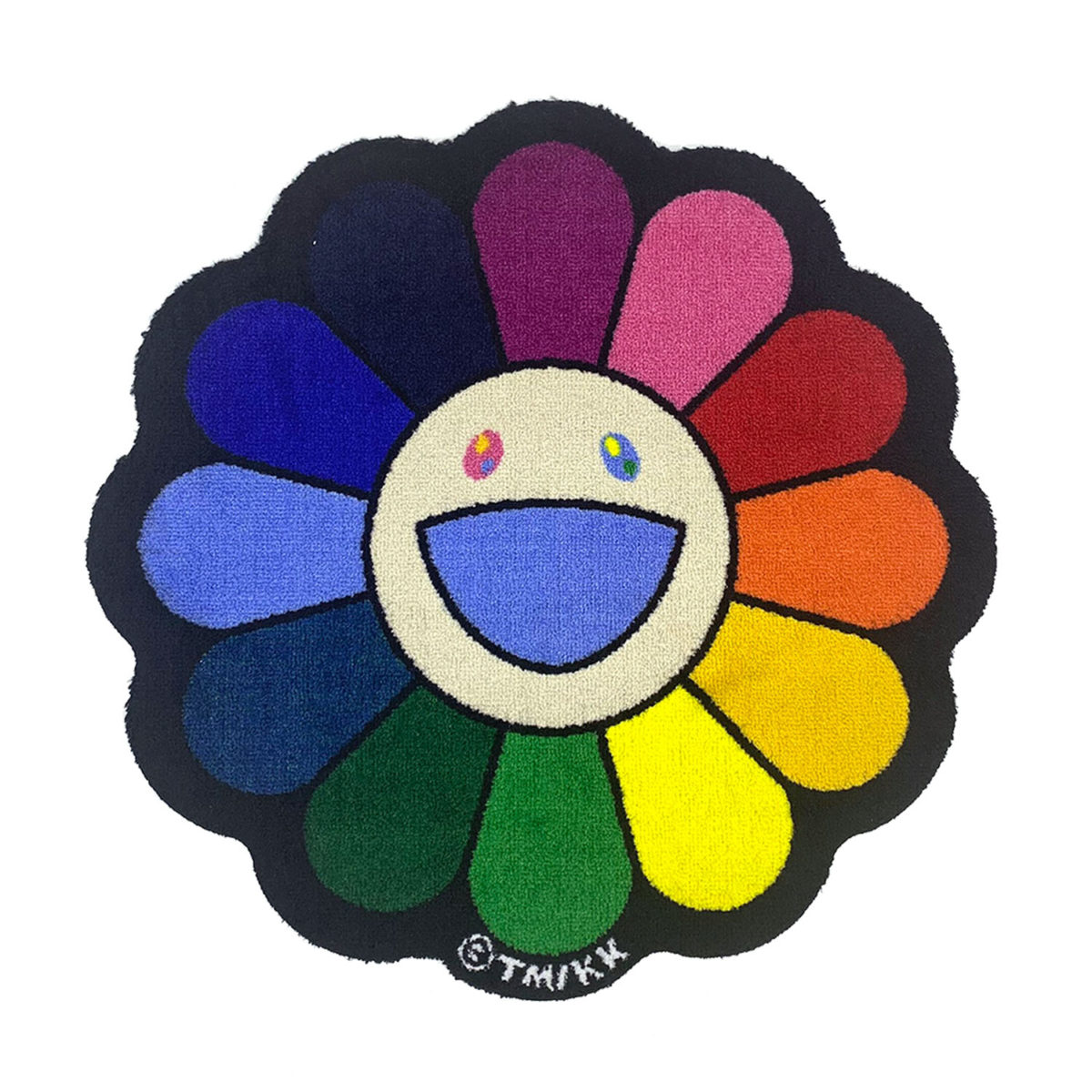 Flower Floor Mat / Rainbow × Ecru beige | Zingaro official Web