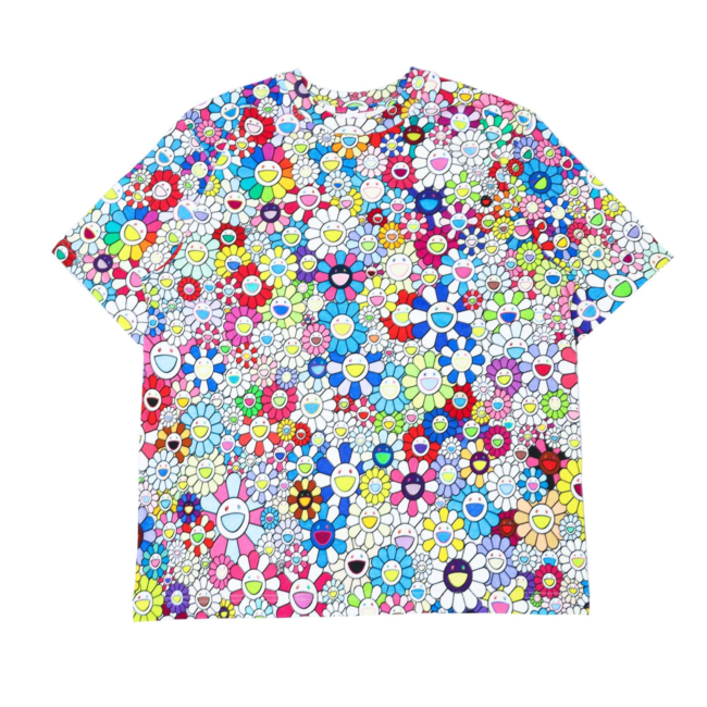 Multi-color Flowers Print S/S T-shirts