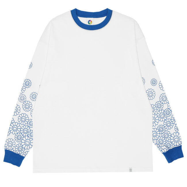 TM Flowers on Sleeve L/S T-shirts White×Blue（11月下旬頃より順次発送）