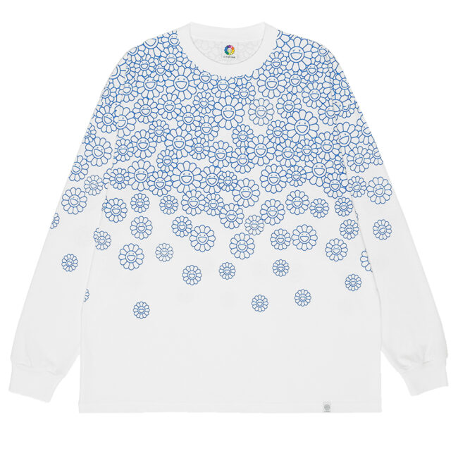 TM Flowers on Body L/S T-shirts White×Blue（11月下旬頃より順次発送）