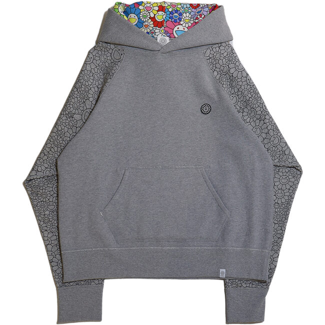 Flowers on Sleeve Pull-Over Sweat Hoodie / Gray（11月下旬頃より順次発送）