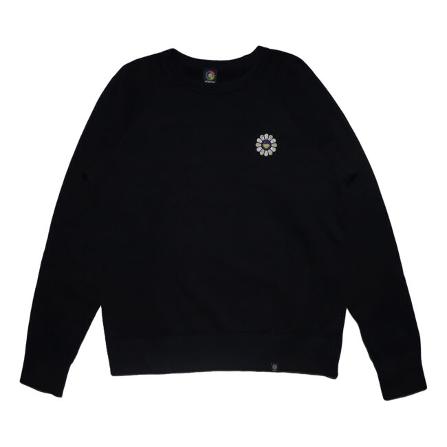 Murakami Flower Embroidery Patch Crewneck Sweat Black（12月下旬頃より順次発送）